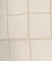 Midnight Doll Lurex Grid Plaid Long Sleeve Puff Mock Neck Dress