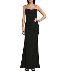 Midnight Doll Rhinestone Strap Scoop Neck Dress