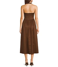 Midnight Doll Sateen Halter Neck Midi Dress