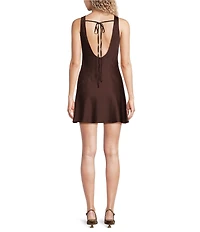 Midnight Doll Satin Cowl Neck Scoop Back Dress