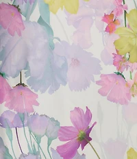 Midnight Doll Satin Floral Printed V-Neck Draped Back Maxi Dress