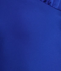 Midnight Doll Satin V-Neck Sleeveless Back Drape Dress
