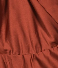 Midnight Doll Satin V-Neck Sleeveless Back Drape Dress