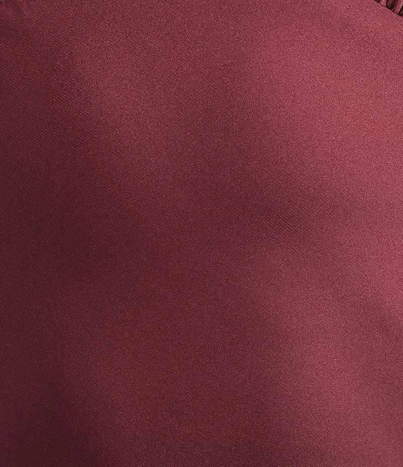 Midnight Doll Satin V-Neck Sleeveless Back Drape Dress