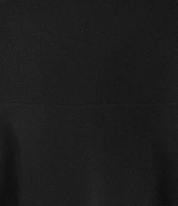 Midnight Doll Scuba Crepe Flutter Sleeve Double Hem Fit-And-Flare Dress