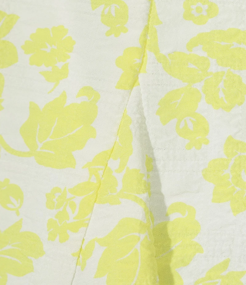 Midnight Doll Short Sleeve Floral Print Front Tie Front Tiered Dress