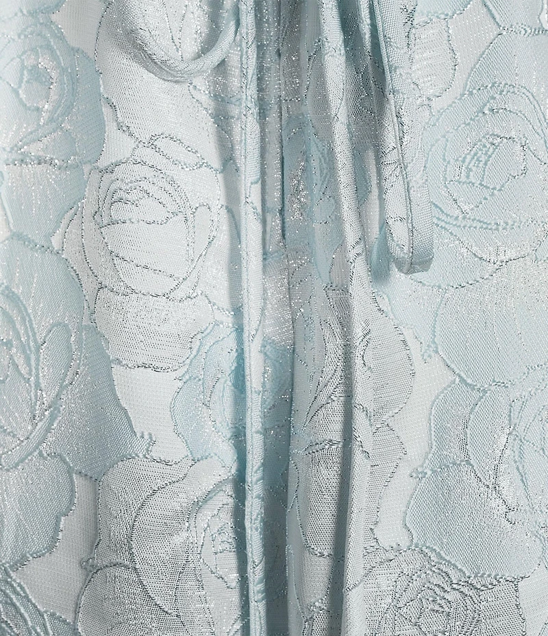 Midnight Doll Spaghetti Strap Brocade Corset Detail Gown