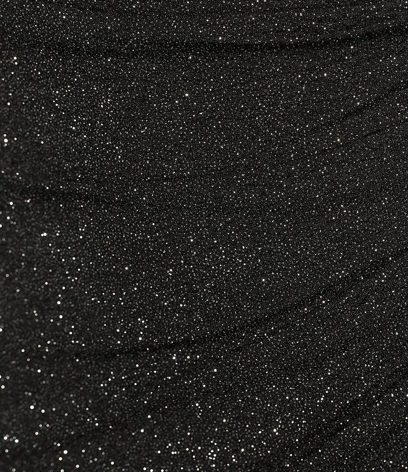 Midnight Doll Spaghetti Strap Glitter Knit Rhinestone Bodycon Dress
