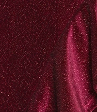Midnight Doll Spaghetti Strap Glitter Velvet Rhinestone Ruffle Detail Dress