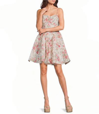 Midnight Doll Vintage Floral Printed Drop Waist Fit-And-Flare Dress