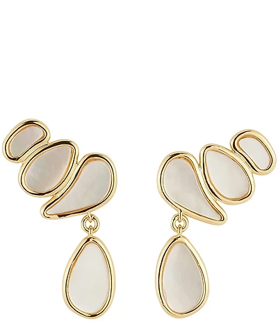 Mignonne Gavigan 14K Gold Plated Brass Petite Paulina Mother Of Pearl Drop Earrings