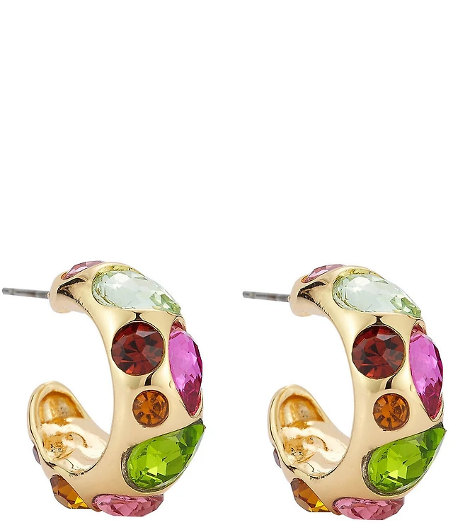 Mignonne Gavigan Cassidy Multi Color Stone Puffy Hoop Earrings