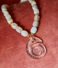 Mignonne Gavigan Claudia Beaded Shell Short Pendant Necklace