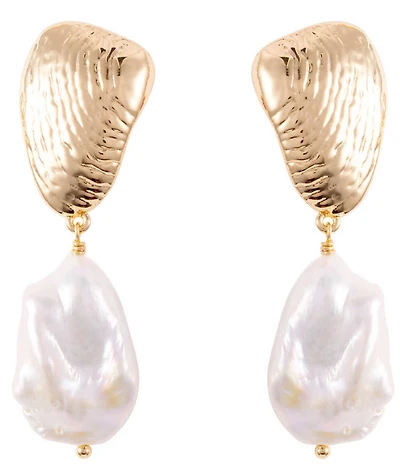 Mignonne Gavigan Gloria Freshwater Pearl Shell Drop Earrings