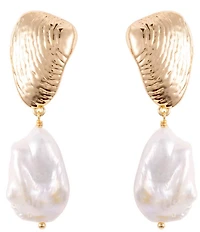 Mignonne Gavigan Gloria Freshwater Pearl Shell Drop Earrings