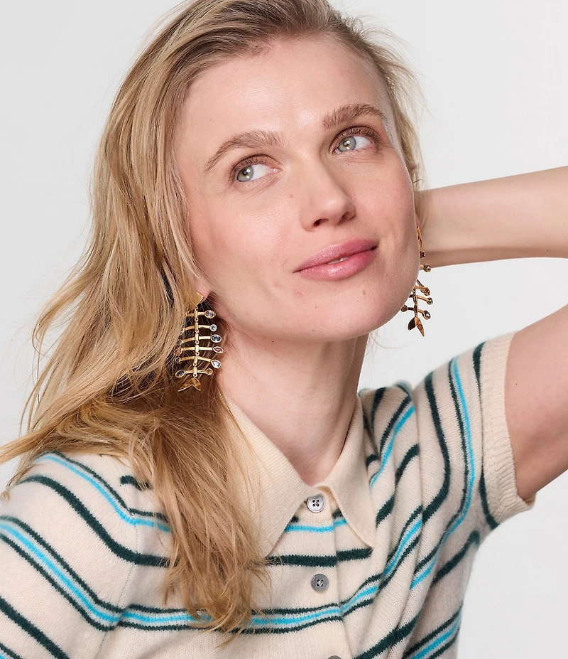 Mignonne Gavigan Josefina Rhinestone Fish Statement Drop Earrings