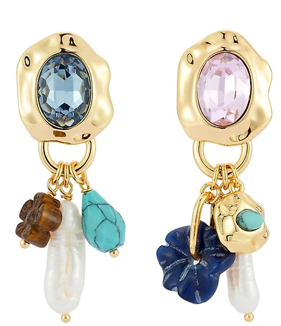 Mignonne Gavigan Leia Multi Charm Mismatch Chandelier Earrings