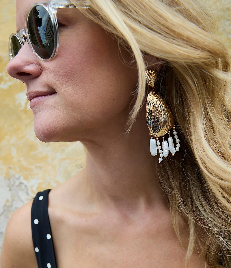 Mignonne Gavigan Luxe Gloria Freshwater Pearl Shaky Drop Earrings