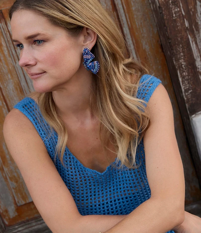 Mignonne Gavigan Mariposa Sequin Butterfly Statement Drop Earrings