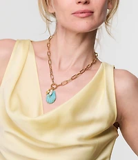 Mignonne Gavigan Natalia Charm Short Statement Shell Pendant Necklace