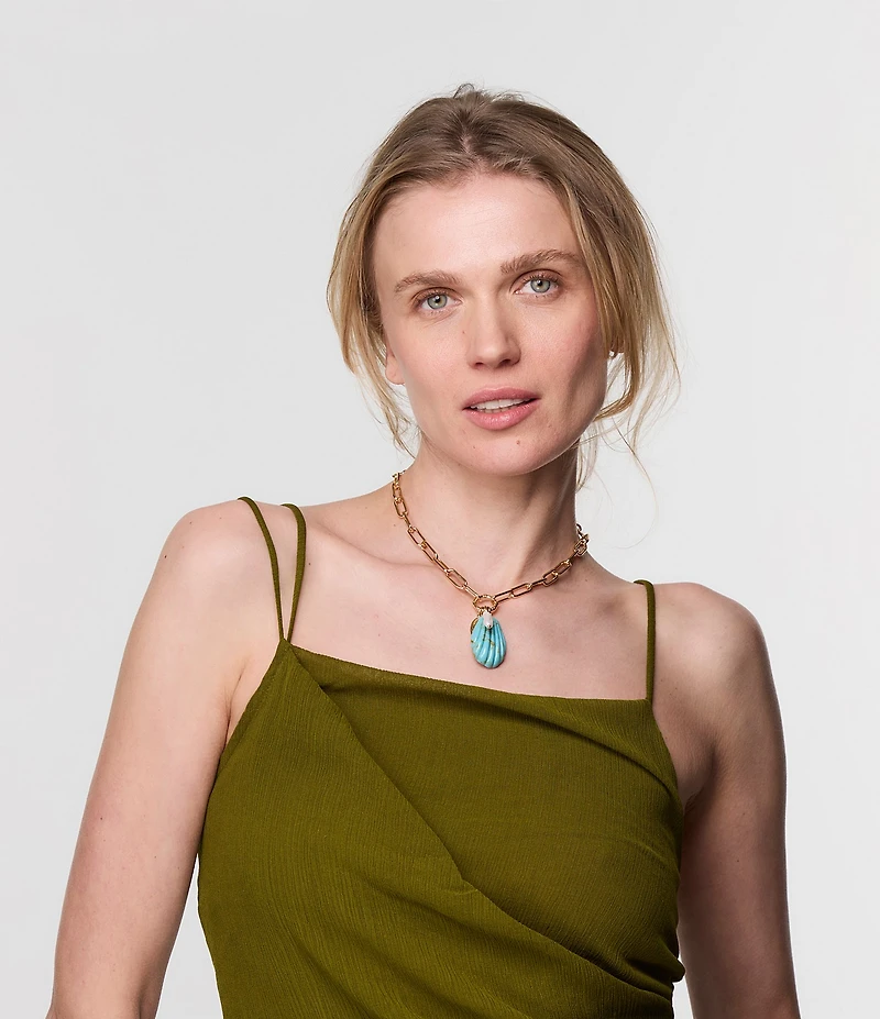 Mignonne Gavigan Natalia Charm Short Statement Shell Pendant Necklace