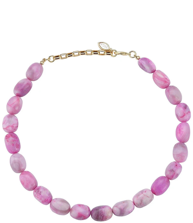 Mignonne Gavigan Pink Agate Collar Necklace