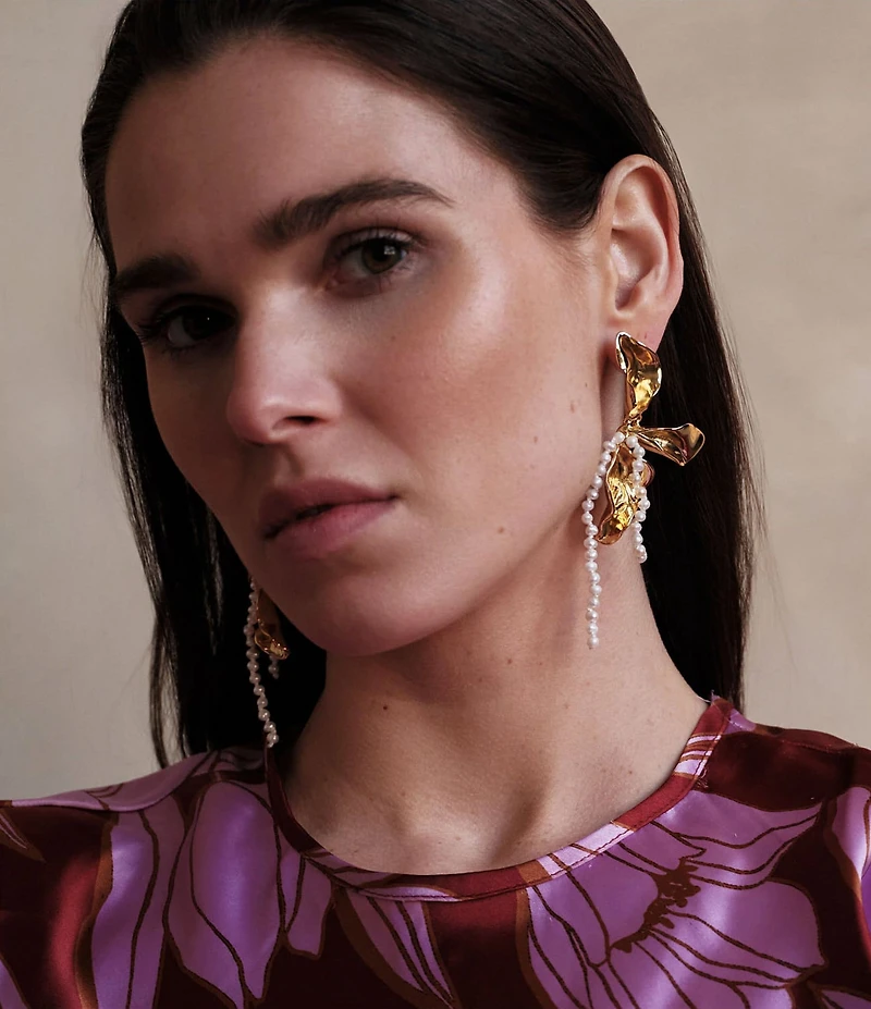 Mignonne Gavigan Rosalia Freshwater Pearl Molten Drop Earrings