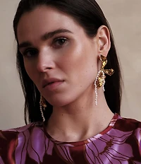 Mignonne Gavigan Rosalia Freshwater Pearl Molten Drop Earrings