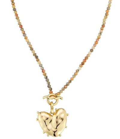 Mignonne Gavigan Saylor Beaded Heart Short Pendant Necklace