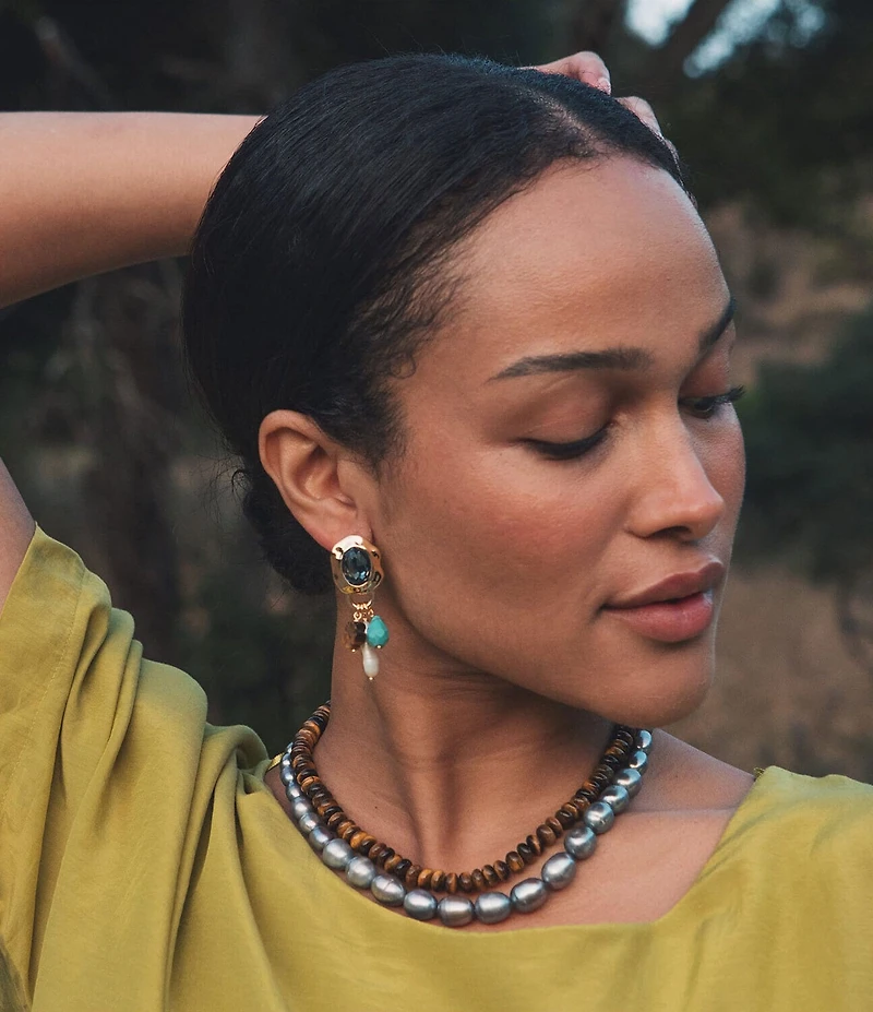 Mignonne Gavigan Tiger's Eye Beaded Collar Necklace