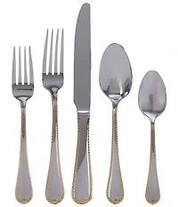 Mikasa Cameo Gold 65-Piece Stainless Steel Flatware Set