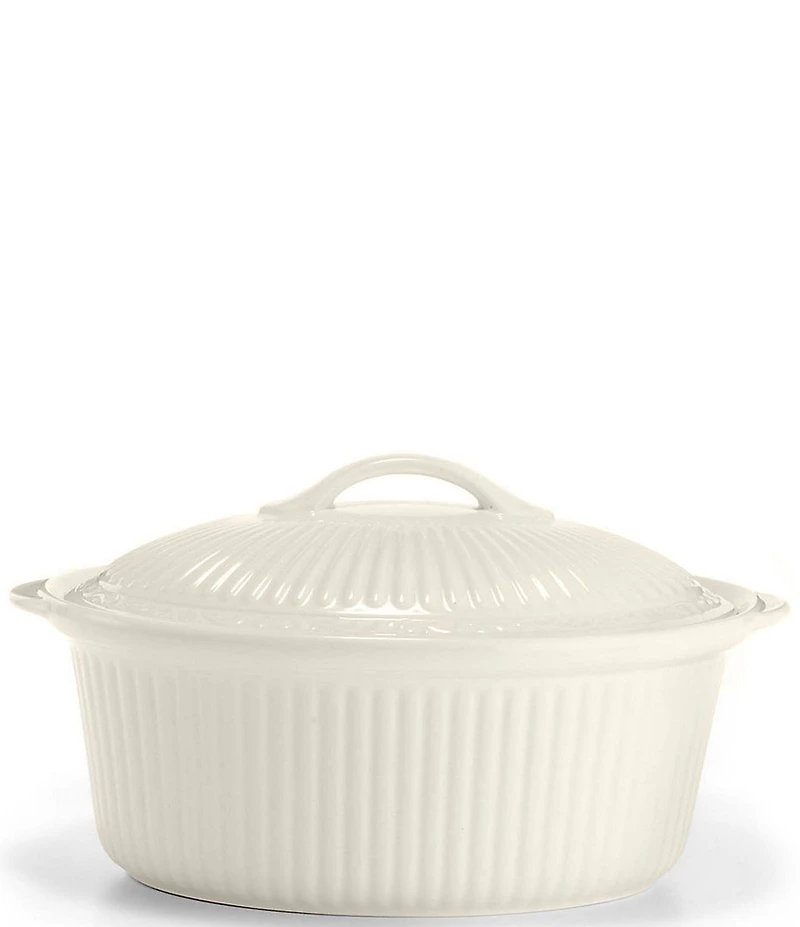Mikasa Italian Countryside Scrolls Stoneware Oval Covered Casserole Dish