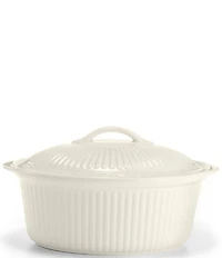 Mikasa Italian Countryside Scrolls Stoneware Oval Covered Casserole Dish