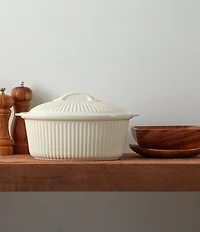 Mikasa Italian Countryside Scrolls Stoneware Oval Covered Casserole Dish