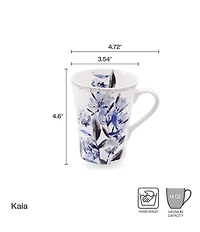 Mikasa Kaia Platinum Chinoiserie Mugs, Set Of 4