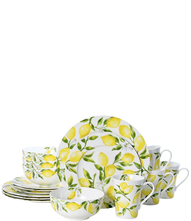Mikasa Lemons 16-Piece Dinnerware Set, Service for 4