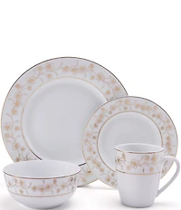 Mikasa Metallic Floral Gold 32-Piece Dinnerware Set