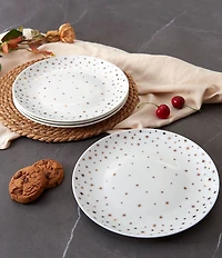 Mikasa Millie Gold Star Pattern Dinner Plates, Set Of 4