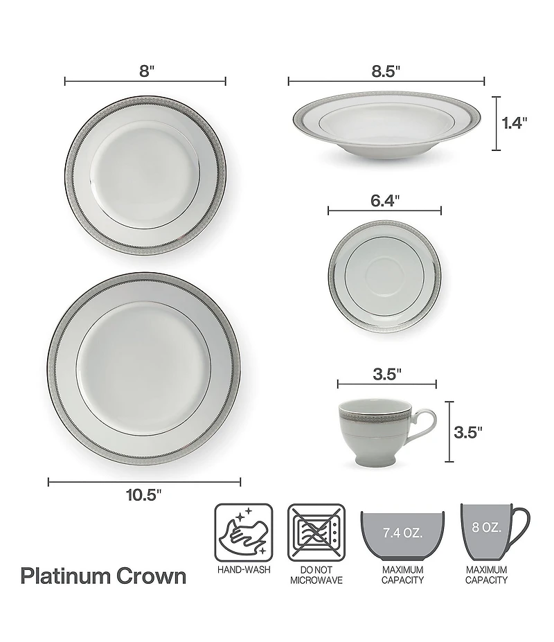 Mikasa Platinum Crown 40-Piece Dinnerware Set