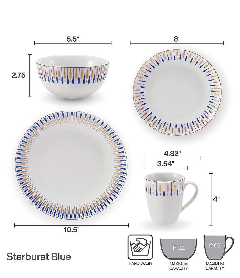 Mikasa Starburst Blue 32-Piece Dinnerware Set