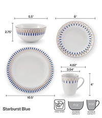 Mikasa Starburst Blue 32-Piece Dinnerware Set