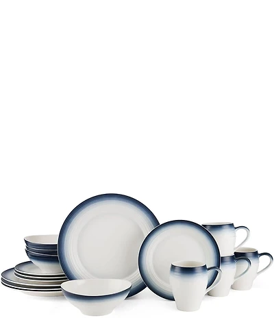 Mikasa Swirl Ombre Blue 16-Piece Dinnerware Set
