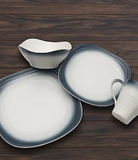 Mikasa Swirl Ombre Blue Square 16-Piece Dinnerware Set