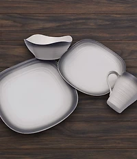 Mikasa Swirl Ombre Graphite Square 16-Piece Dinnerware Set