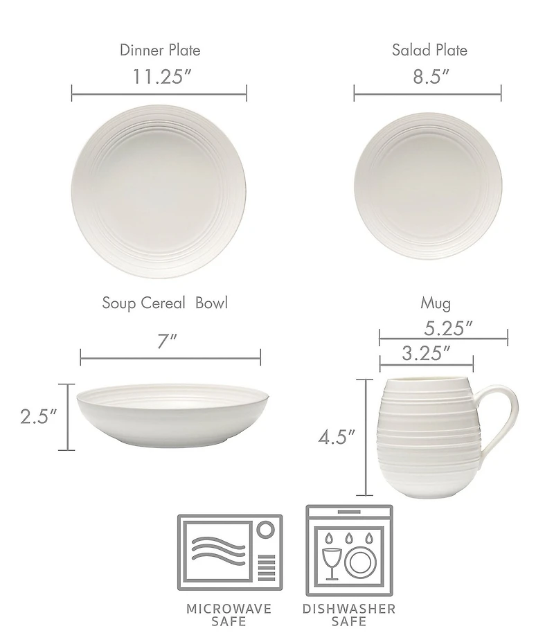 Mikasa Swirl Coupe 16-Piece Dinnerware Set