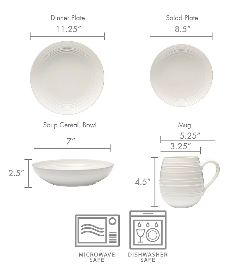 Mikasa Swirl Coupe 4-Piece Place Setting