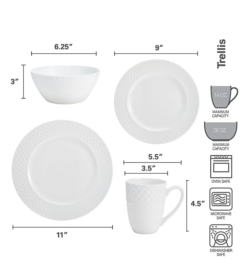 Mikasa Trellis 16-Piece Dinnerware Set