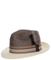 Biltmore by Dorfman Milano Straw Braided Fedora Hat
