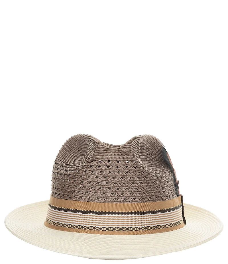 Biltmore by Dorfman Milano Straw Braided Fedora Hat