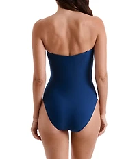 Mimi Flamingo Finn Straight V-Neck Bandeau One Piece Swimsuit